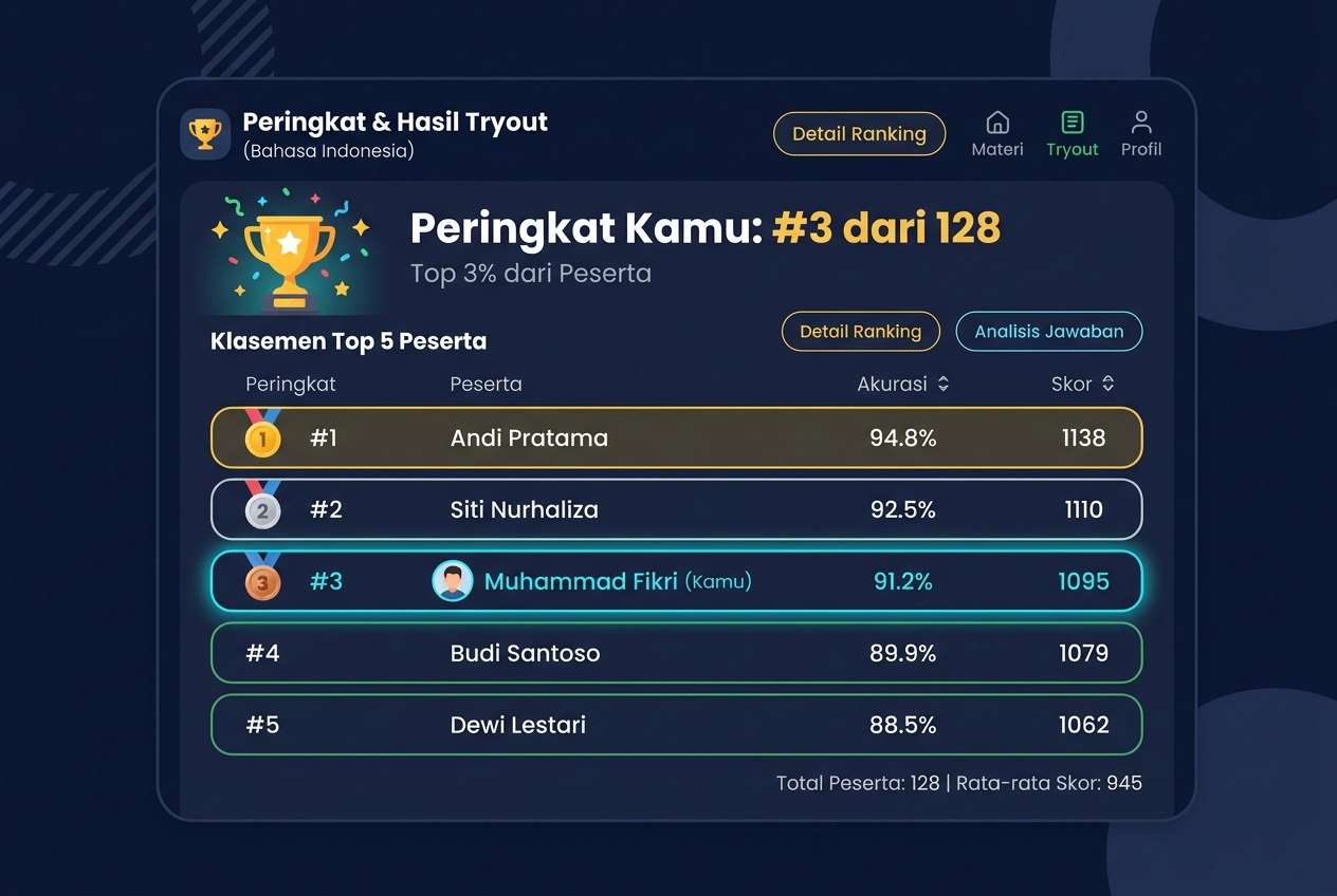 Sistem Peringkat Tiap Tryout